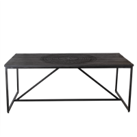 Dining table recycled teak 200x100 black